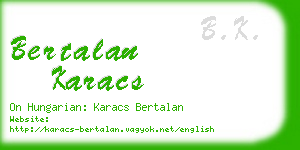 bertalan karacs business card